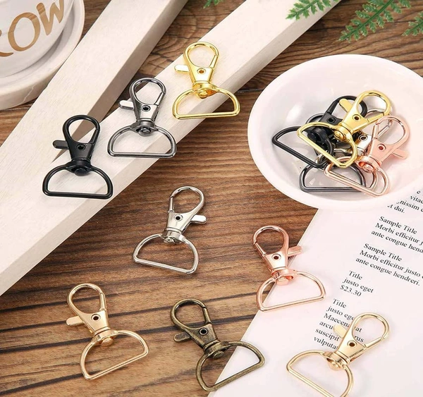 DIY Crafts Pack Of 12 Pcs, Gold, Swivel Clasps Lanyard Snap Hooks Keychain Clip Hook Lobster Claw Clasp Metal Hook Clasp D Rings for Keychain Purse Hardware Sewing C (Pack Of 12 Pcs, Gold) - Pack Of 12 Pcs, Gold