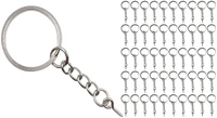 DIY Crafts Pack Of 25 Pcs, Keychain Rings Screw Eye Mindi, Silver Key Chain Rings Kit, Keychain Rings with Chain and Jump Ring with Screw Ey (Pack Of 25 Pcs, Keychain Rings Screw Eye Mindi) - Pack Of 25 Pcs, Keychain Rings Screw Eye Mindi