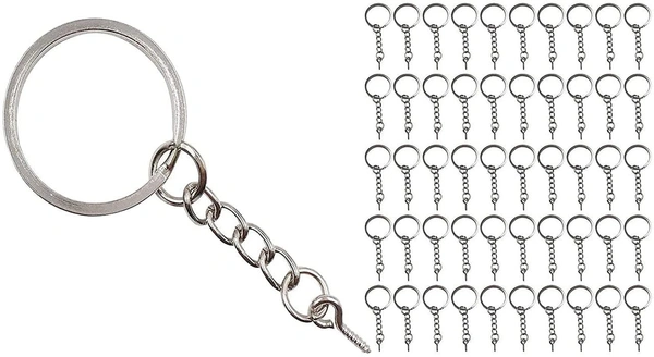 DIY Crafts Pack Of 25 Pcs, Keychain Rings Screw Eye Mindi, Silver Key Chain Rings Kit, Keychain Rings with Chain and Jump Ring with Screw Ey (Pack Of 25 Pcs, Keychain Rings Screw Eye Mindi) - Pack Of 25 Pcs, Keychain Rings Screw Eye Mindi