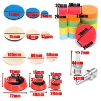 DIY Crafts Pack Of 87 Pcs, Multi Color Hook & Loop, Sponges Foam Drill Polishing Pad Kit 1.2/2/3"inch Buffing Pads, Sponge M14 Drill Adapter Power Polis(Pack Of 87 Pcs, Multi Color Hook & Loop) - Pack Of 87 Pcs, Multi Color Hook & Loop