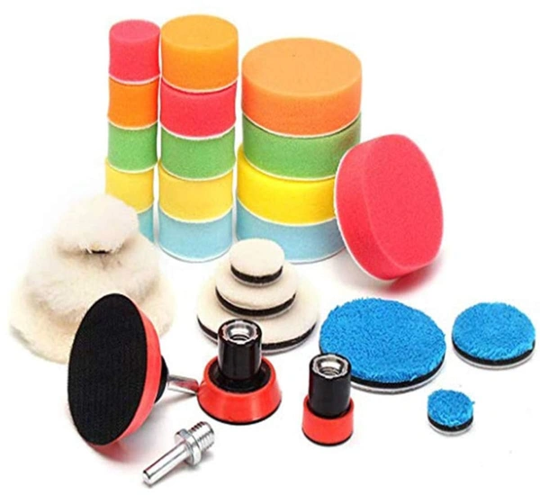 DIY Crafts Pack Of 87 Pcs, Multi Color Hook & Loop, Sponges Foam Drill Polishing Pad Kit 1.2/2/3"inch Buffing Pads, Sponge M14 Drill Adapter Power Polis(Pack Of 87 Pcs, Multi Color Hook & Loop) - Pack Of 87 Pcs, Multi Color Hook & Loop