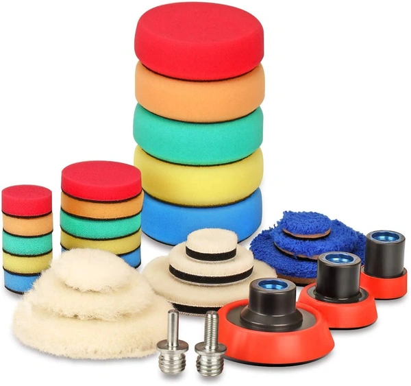 DIY Crafts Pack Of 174 Pcs, Multi Hook & Loop, Sponges Scruber Foam Drill Polishing Pad Kit 1.2/2/3"inch Buffing Pads, Sponge M14 Drill Adapter Power Polisher P(Pack Of 174 Pcs, Multi Hook & Loop) - Pack Of 174 Pcs, Multi Hook & Loop