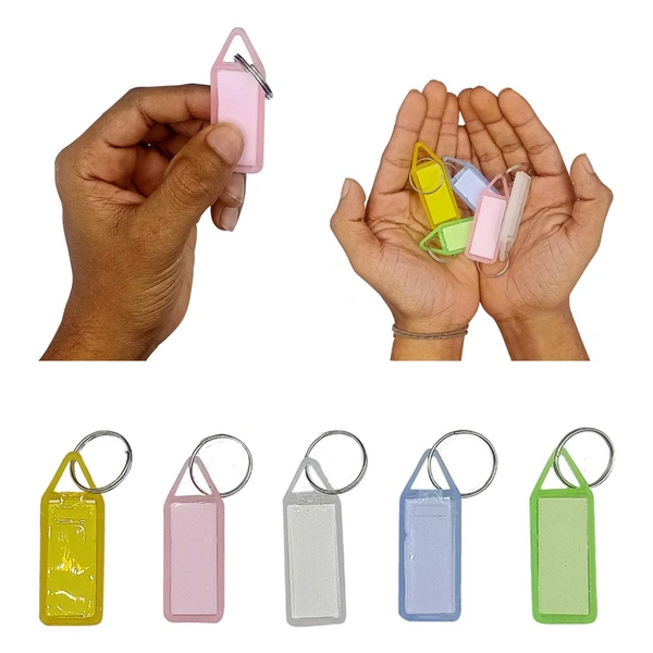 DIY Crafts Pack of 20 Pcs, DIY Crafts Multicolor Keyring & Keychain with Name Tag Labels (Pack Of 10 Pc (Pack of 20 Pcs, DIY Crafts) - *Pack of 10 Pcs, DIY Crafts