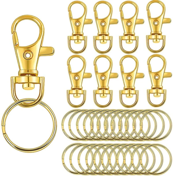 DIY Crafts Pack Of 20 Sets, Lobster Clasps Keychain Rings, Alloy Lobster Cla(Pack Of 20 Sets, Lobster Clasps Keychain Rings) - Pack Of 20 Sets, Lobster Clasps Keychain Rings