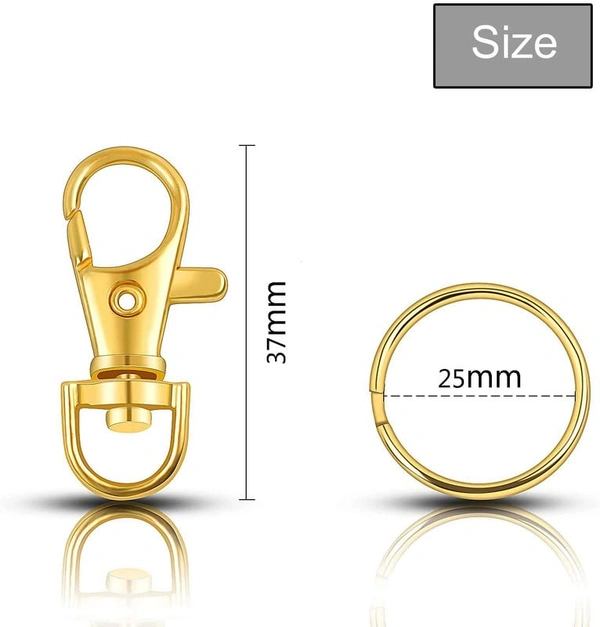 DIY Crafts Pack Of 20 Sets, Lobster Clasps Keychain Rings, Alloy Lobster Cla(Pack Of 20 Sets, Lobster Clasps Keychain Rings) - Pack Of 20 Sets, Lobster Clasps Keychain Rings