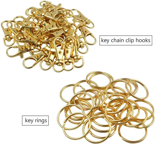 DIY Crafts Pack Of 20 Sets, Lobster Clasps Keychain Rings, Alloy Lobster Cla(Pack Of 20 Sets, Lobster Clasps Keychain Rings) - Pack Of 20 Sets, Lobster Clasps Keychain Rings
