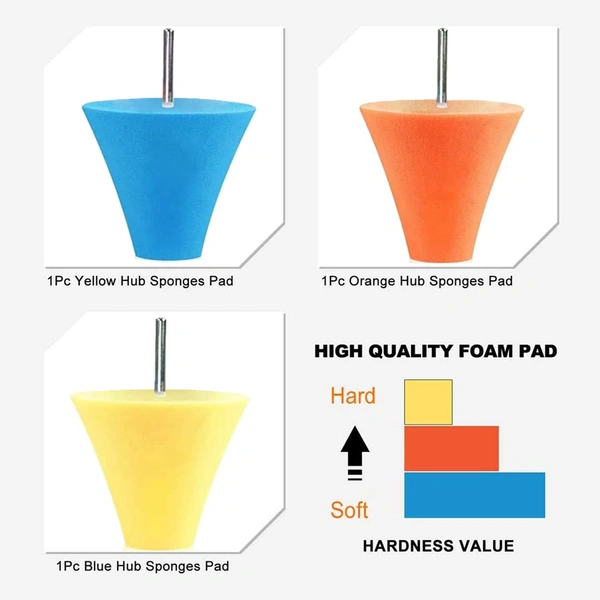 DIY Crafts Pack Of 27 Pcs, Random Color, Polishing Cone Sponge Buffing for Automotive Car Wheel Hub Care, Metal Polish Buffing Polishing Ball fo(Pack Of 27 Pcs, Random Color) - Pack Of 27 Pcs, Random Color