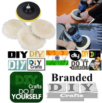 DIY Crafts 7" inch Wax Polishing Buffing Pad Kit Car Polishing Buffer Set + Felt & Fur Pads with M10/14 Drill Adapter For Auto DIY Crafts Works (Pack of 7 Pcs, Combo Kit) - Pack of 7 Pcs, Combo Kit