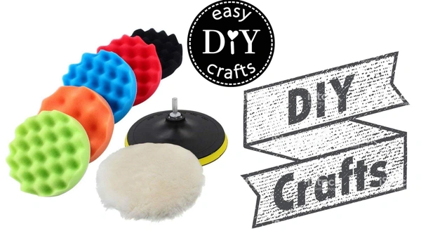 DIY Crafts 7" inch Wax Polishing Buffing Pad Kit Car Polishing Buffer Set + Felt & Fur Pads with M10/14 Drill Adapter For Auto DIY Crafts Works (Pack of 7 Pcs, Combo Kit) - Pack of 7 Pcs, Combo Kit