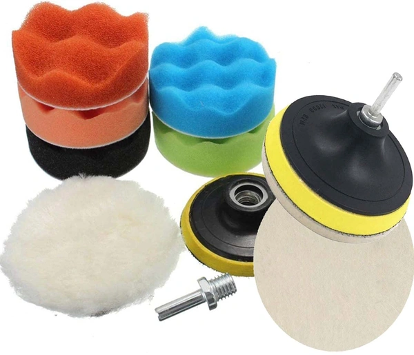 DIY Crafts Pack Of 4"inch Pcs, Multi Colour, 8 Pcs Sponge Polishing Waxing Buffing Pads With Felt Pad Kit Set Compound For Auto Car 3" (Pack Of 4"inch Pcs, Multi Colour) - Pack Of 4"inch Pcs, Multi Colour