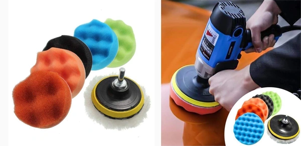 DIY Crafts Pack Of 4"inch Pcs, Multi Colour, 8 Pcs Sponge Polishing Waxing Buffing Pads With Felt Pad Kit Set Compound For Auto Car 3" (Pack Of 4"inch Pcs, Multi Colour) - Pack Of 4"inch Pcs, Multi Colour