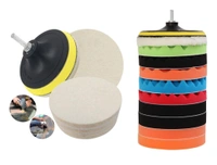 DIY Crafts 12 Pcs 7'' 180mm Waxing Buffing Polishing Sponge Pads Car Polisher Tool for Car Polishing Woolen Buffer, Wax Applicator, Cone Head Grinding Head Car Bike (Pack Of 24 Pcs, Multi Color) - Pack Of 24 Pcs, Multi Color