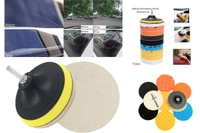 DIY Crafts 12 Pcs 7'' 180mm Waxing Buffing Polishing Sponge Pads Car Polisher Tool for Car Polishing Woolen Buffer, Wax Applicator, Cone Head Grinding Head Car Bike (Pack Of 24 Pcs, Multi Color) - Pack Of 24 Pcs, Multi Color