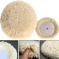 DIY Crafts Pack Of 4 Pcs, Off White Round, 7"inch Car Polishing Soft Wool Auto-Stick Pad Buffing Cleaning Polisher Kit For Industry Furniture Glass Car Steel Tab(Pack Of 4 Pcs, Off White Round) - Pack Of 4 Pcs, Off White Round