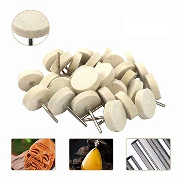 DIY Crafts Pack Of 40 Pcs, Wool Felt + 3 Pcs Mandrel, Rotary Tool Accessory, Wool Felt Polishing Pad Felt Mounted Mandrel Set Grinding Head Buffi(Pack Of 40 Pcs, Wool Felt + 3 Pcs Mandrel) - Pack Of 40 Pcs, Wool Felt + 3 Pcs Mandrel