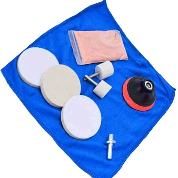 DIY Crafts Pack Of 27 Pcs Kit, Multi Colour, 9 Pcs Mirrors Windshields Glass Polishing Set Car Windows Easy Use Wheel Cerium Oxide Powder Tool Scratch R(Pack Of 27 Pcs Kit, Multi Colour) - Pack Of 27 Pcs Kit, Multi Colour