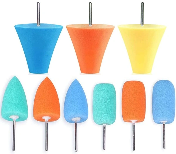 DIY Crafts Diy Crafts Colorful Sponge Polishing Cone Shaped Buffing Pads Practical Burnishing Foam for Car Wheel Hub Tool, Sponges, Pack of 2 (Multicolor) - Pack Of 2 Pcs, Random Colour