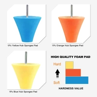 DIY Crafts Diy Crafts Colorful Sponge Polishing Cone Shaped Buffing Pads Practical Burnishing Foam for Car Wheel Hub Tool, Sponges, Pack of 2 (Multicolor) - Pack Of 2 Pcs, Random Colour