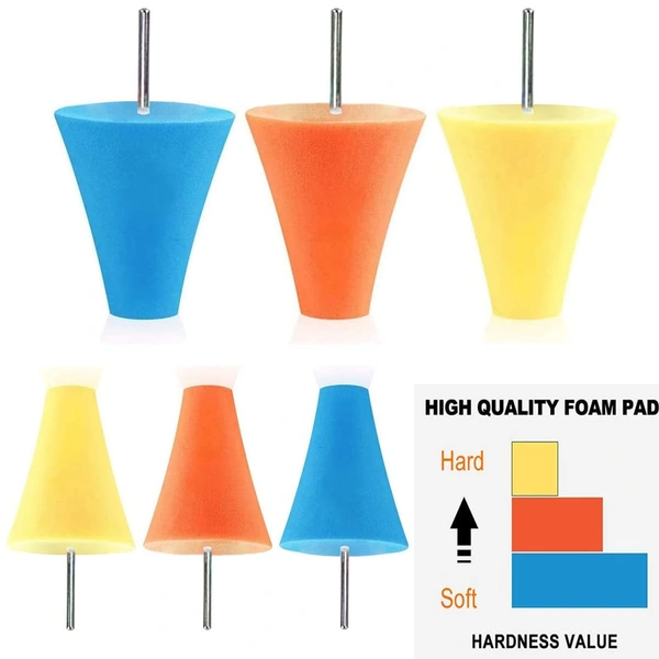 DIY Crafts Diy Crafts Colorful Sponge Polishing Cone Shaped Buffing Pads Practical Burnishing Foam for Car Wheel Hub Tool, Sponges, Pack of 2 (Multicolor) - Pack Of 2 Pcs, Random Colour