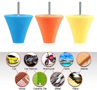DIY Crafts Diy Crafts Colorful Sponge Polishing Cone Shaped Buffing Pads Practical Burnishing Foam for Car Wheel Hub Tool, Sponges, Pack of 2 (Multicolor) - Pack Of 2 Pcs, Random Colour