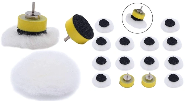 DIY Crafts Pack Of 1 Pc, White Silver, 25mm 1" inch Wool Felt Polishing Disc with 2.3 3mm Hook and Loop Backing Pad Grinding Accessories For Dremel Woodwor(Pack Of 1 Pc, White Silver) - Pack Of 1 Pc, White Silver