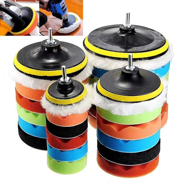 DIY Crafts Pack Of 3"inch, Multi, Buffing Sponge Polishing Pad Hand Tool Kit For Polisher Compound Polishing Polish Polisher Buffer Polishing Disc Wool Wheel Paint Car(Pack Of 3"inch, Multi) - Pack Of 3"inch, Multi