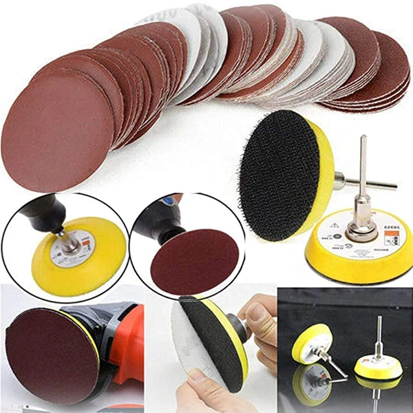DIY Crafts Pack Of 6 Pcs 1" inch Disc Pad, Silver/Yellow/Black, Hook & Loop, 25mm 1"inch Hook & Loop 1" Disc (Pack Of 6 Pcs 1" inch Disc Pad, Silver/Yellow/Black, Hook & Loop) - Pack Of 6 Pcs 1" inch Disc Pad, Silver / Yellow / Black, Hook & Loop