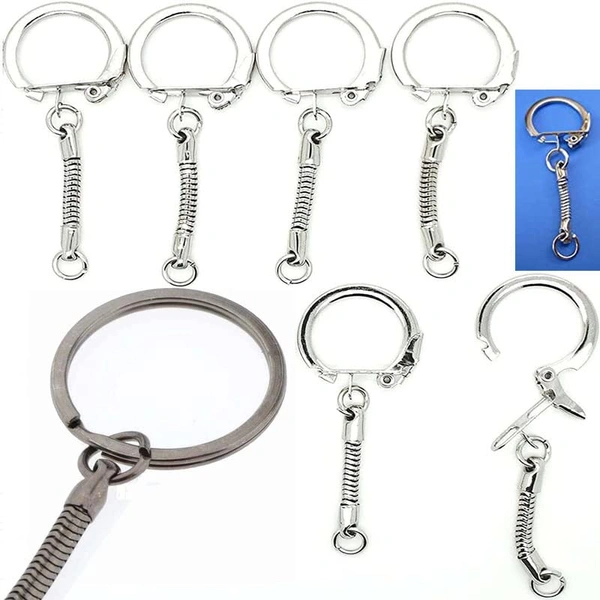 DIY Crafts Pack Of 6 Pcs, Silver, Snake Chain Key Rings Silver-Color DIY Jewelry Findings Handmade Craft Jewelry (Pack Of 6 Pcs, Silver) - Pack Of 6 Pcs, Silver