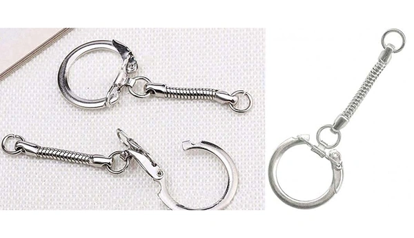 DIY Crafts Pack Of 6 Pcs, Silver, Snake Chain Key Rings Silver-Color DIY Jewelry Findings Handmade Craft Jewelry (Pack Of 6 Pcs, Silver) - Pack Of 6 Pcs, Silver