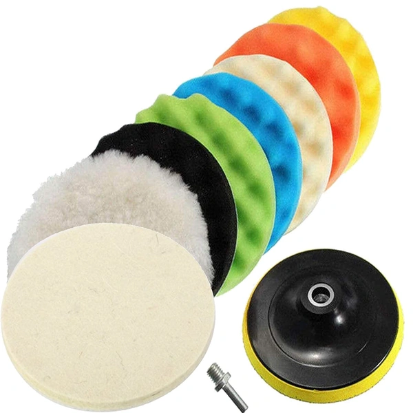 DIY Crafts Pack Of 6"inch Kit, Multi, 3"/4"/6"/7"inch 76/100/152/180mm 6 Pcs Car Buffing Polishing Waxing Sponge + Felt Pad Kits Drill Adapter Cleaning Kit Electric Dril(Pack Of 6"inch Kit, Multi) - Pack Of 6"inch Kit, Multi