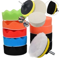 DIY Crafts Pack Of 6"inch Kit, Multi, 3"/4"/6"/7"inch 76/100/152/180mm 6 Pcs Car Buffing Polishing Waxing Sponge + Felt Pad Kits Drill Adapter Cleaning Kit Electric Dril(Pack Of 6"inch Kit, Multi) - Pack Of 6"inch Kit, Multi