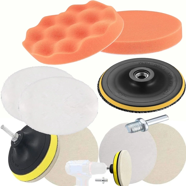 DIY Crafts Pack Of 3" inch, Multi, 6 Pcs Buffing Sponge Car Polishing Pad Disc Wool Disc Polishing Wax Sanding Pad Cleaning Car Accessories Fel(Pack Of 3" inch, Multi) - Pack Of 3" inch, Multi, Qty As Title