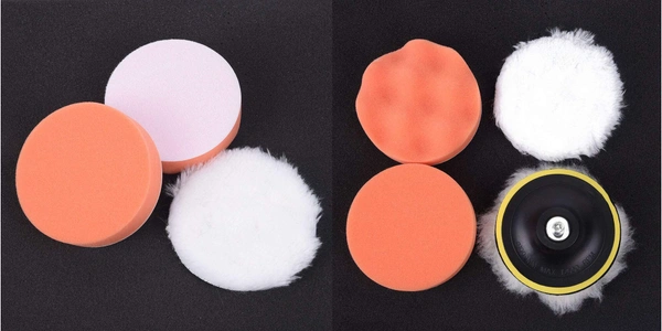 DIY Crafts Pack Of 3" inch, Multi, 6 Pcs Buffing Sponge Car Polishing Pad Disc Wool Disc Polishing Wax Sanding Pad Cleaning Car Accessories Fel(Pack Of 3" inch, Multi) - Pack Of 3" inch, Multi, Qty As Title