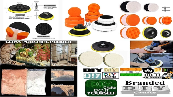 DIY Crafts 4x Felt Pad, 4"inch Kit, Qty 12 Pcs, Gross Polishing Buffing Felt Pad Drill Polishing Pad Kit, Car Foam Buffing Pads Compound Automotive Polisher Car Wash Cle(With 4x Felt Pad, 4"inch Kit) - With 4x Felt Pad, 4"inch Kit