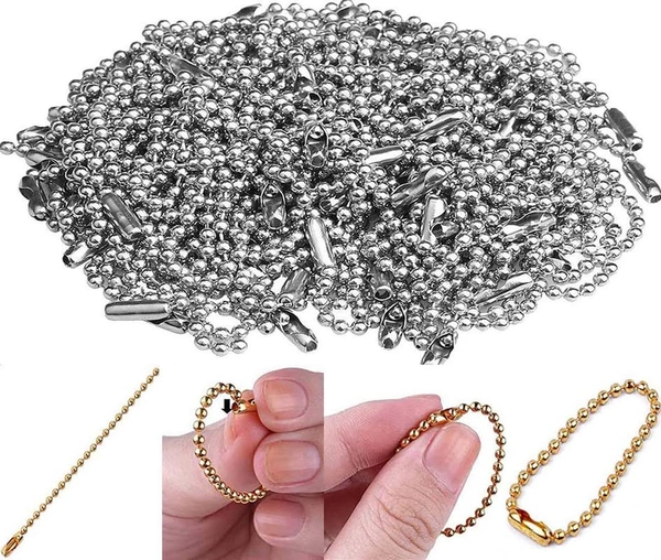 DIY Crafts Pack Of 80 Pcs, Nail Keychain, 100mm+ Long Bead Connector Clasp 2.4 mm Diameter Bal(Pack Of 80 Pcs, Nail Keychain) - Pack Of 80 Pcs, Nail Keychain