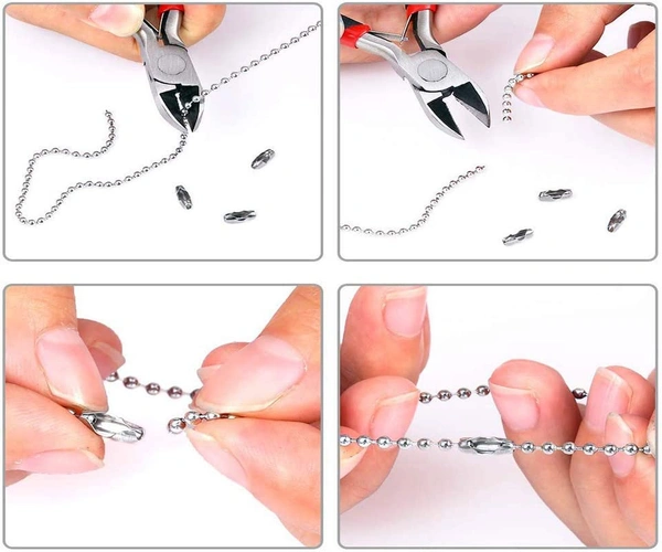 DIY Crafts Pack Of 80 Pcs, Nail Keychain, 100mm+ Long Bead Connector Clasp 2.4 mm Diameter Bal(Pack Of 80 Pcs, Nail Keychain) - Pack Of 80 Pcs, Nail Keychain