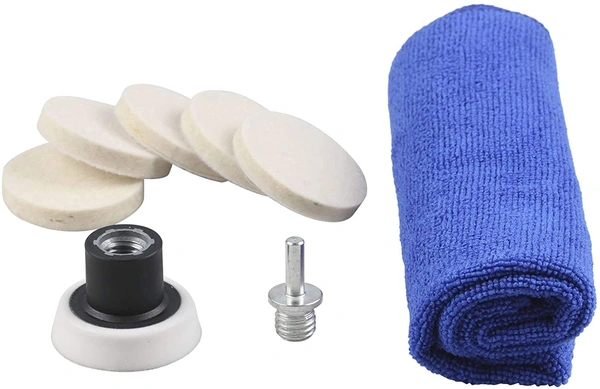 DIY Crafts Polishing Pad Car Glass Felt Polishing Buffing Pad Felt Polishing Buffing Wheel Microfiber Cloth Backing Pad Rotary Tools Glass Metal (Pack Of 3 Kit, Multi Untility Kit) - Pack Of 3 Kit, Multi Untility Kit