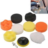 DIY Crafts Polishing Pads Sponge Woolen Polishing Waxing Buffing Pads Kits Polishing Compound Drill Buffing Sponge Pads Kit for Car Drill Adapter Kit (10 Pcs 3" inch Kit, 3" inch Kit.) - 10 Pcs 3" inch Kit, 3" inch Kit.