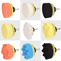 DIY Crafts Polishing Pads Sponge Woolen Polishing Waxing Buffing Pads Kits Polishing Compound Drill Buffing Sponge Pads Kit for Car Drill Adapter Kit (10 Pcs 3" inch Kit, 3" inch Kit.) - 10 Pcs 3" inch Kit, 3" inch Kit.