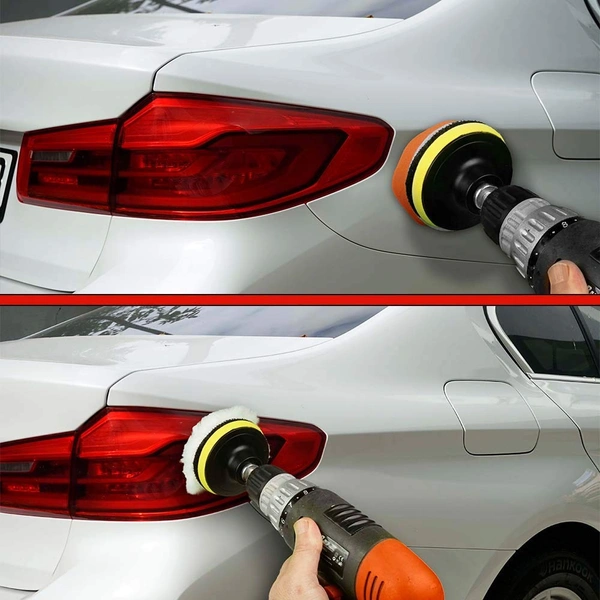 DIY Crafts Polishing Pads Sponge Woolen Polishing Waxing Buffing Pads Kits Polishing Compound Drill Buffing Sponge Pads Kit for Car Drill Adapter Kit (10 Pcs 3" inch Kit, 3" inch Kit.) - 10 Pcs 3" inch Kit, 3" inch Kit.