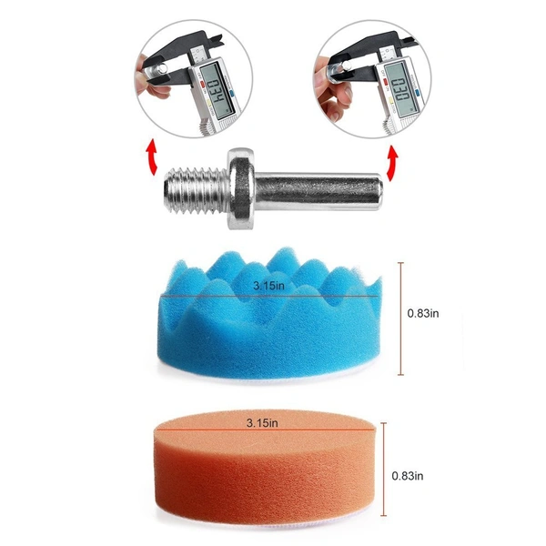 DIY Crafts Polishing Pads Sponge Woolen Polishing Waxing Buffing Pads Kits Polishing Compound Drill Buffing Sponge Pads Kit for Car Drill Adapter Kit (10 Pcs 3" inch Kit, 3" inch Kit.) - 10 Pcs 3" inch Kit, 3" inch Kit.