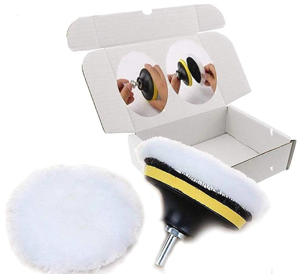 DIY Crafts Polishing Wool Pad with Backer Pad Sucker and Connecting Rod for Home Wall Paint Remove Cleaning Polishing (Pack Of 1 Set, 5" INCH) - Pack Of 1 Set, 5" INCH