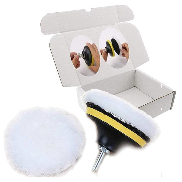 DIY Crafts Polishing Wool Pad with Backer Pad Sucker and Connecting Rod for Home Wall Paint Remove Cleaning Polishing (Pack Of 1 Set, 5" INCH) - Pack Of 1 Set, 5" INCH