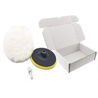 DIY Crafts Polishing Wool Pad with Backer Pad Sucker and Connecting Rod for Home Wall Paint Remove Cleaning Polishing (Pack Of 1 Set, 5" INCH) - Pack Of 1 Set, 5" INCH