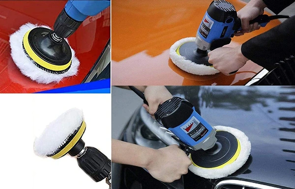 DIY Crafts Polishing Wool Pad with Backer Pad Sucker and Connecting Rod for Home Wall Paint Remove Cleaning Polishing (Pack Of 1 Set, 5" INCH) - Pack Of 1 Set, 5" INCH