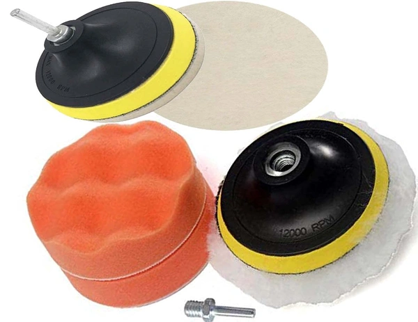 DIY Crafts 2 Sets, Felt Sponge Backer Pad, 3"inch 7 Pieces Wool & Felt Waxing Sponge & Felt Pads Buffing Polishing Pad Car Polish(2 Sets, Felt Sponge Backer Pad) - 2 Sets, Felt Sponge Backer Pad