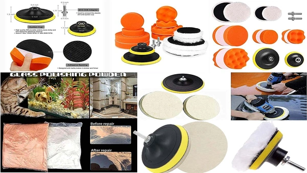 DIY Crafts 2 Sets, Felt Sponge Backer Pad, 3"inch 7 Pieces Wool & Felt Waxing Sponge & Felt Pads Buffing Polishing Pad Car Polish(2 Sets, Felt Sponge Backer Pad) - 2 Sets, Felt Sponge Backer Pad