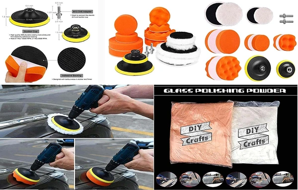 DIY Crafts 2 Sets, Felt Sponge Backer Pad, 3"inch 7 Pieces Wool & Felt Waxing Sponge & Felt Pads Buffing Polishing Pad Car Polish(2 Sets, Felt Sponge Backer Pad) - 2 Sets, Felt Sponge Backer Pad