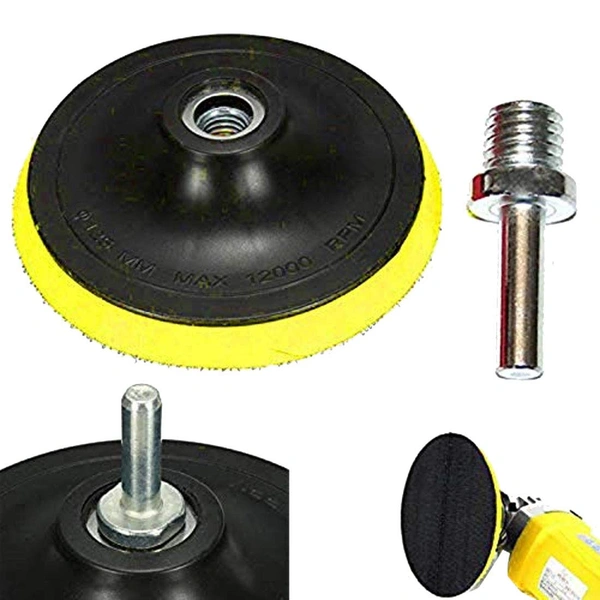 DIY Crafts Self Adhesive 1''inch - 7'' inch Backer Pad Polishing Buffing Plate Rubber + M 10/14 Drill Thread Kit Set (3'' inch Kit, Backer Pad + Universal Drill Nut) - 3'' inch Kit, Backer Pad + Universal Drill Nut