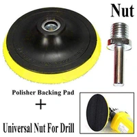 DIY Crafts Self Adhesive 1''inch - 7'' inch Backer Pad Polishing Buffing Plate Rubber + M 10/14 Drill Thread Kit Set (3'' inch Kit, Backer Pad + Universal Drill Nut) - 3'' inch Kit, Backer Pad + Universal Drill Nut